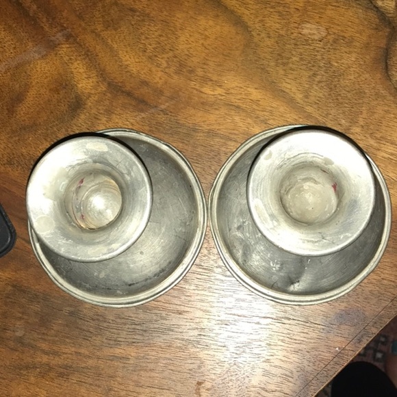 Revere Pewter VTG Pair Of 2 Candle Holders Weighted Pewter Set Round - Picture 5 of 13